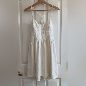 American Eagle Outfitters Cream Lace Smocked Mini Dress - Size M